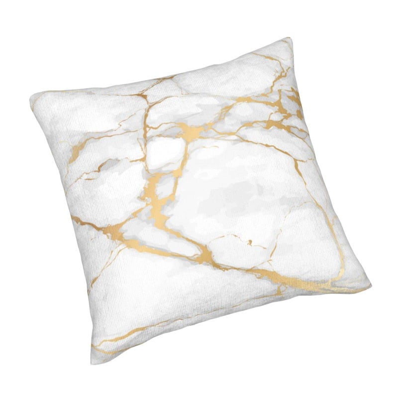 Perinsto White Marble Texture Throw Pillow Covers Set of 2 Decorative Pillowcases Soft Cushion Covers for Sofa Couch Bed Home Decor  18""X18"" - Image 2